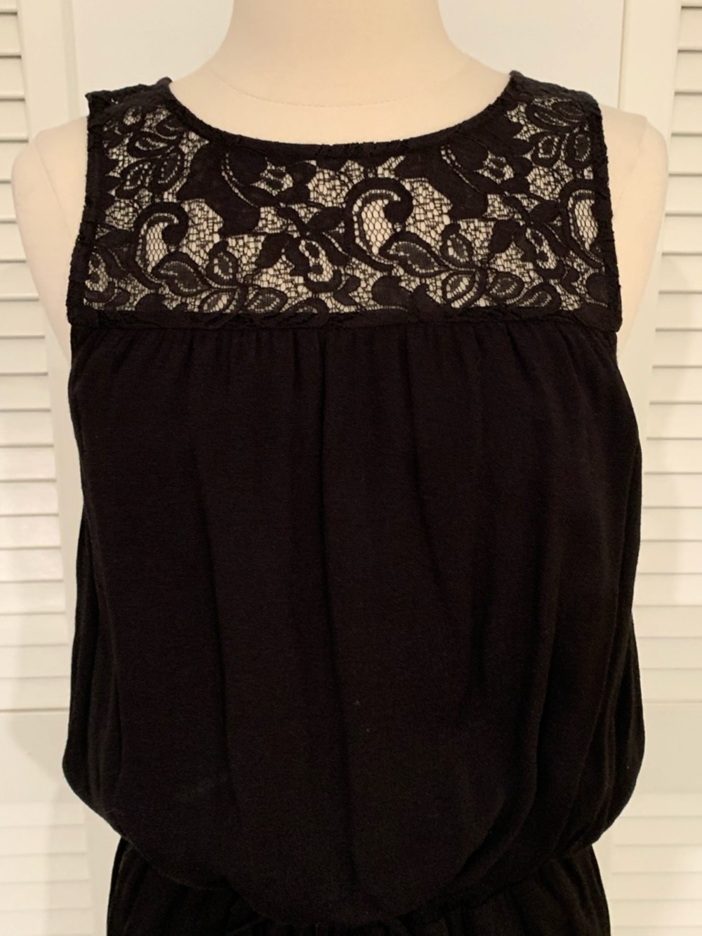 Joie Black Lace Yoke Drawstring Midi Dress XS